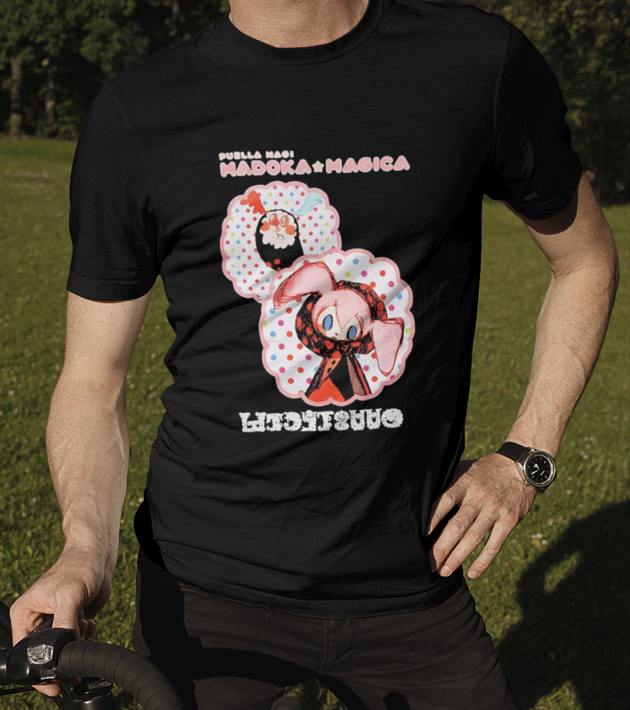 Puella Magi Madoka Magica Cute Kawaii Kyubey Quilt T-Shirt