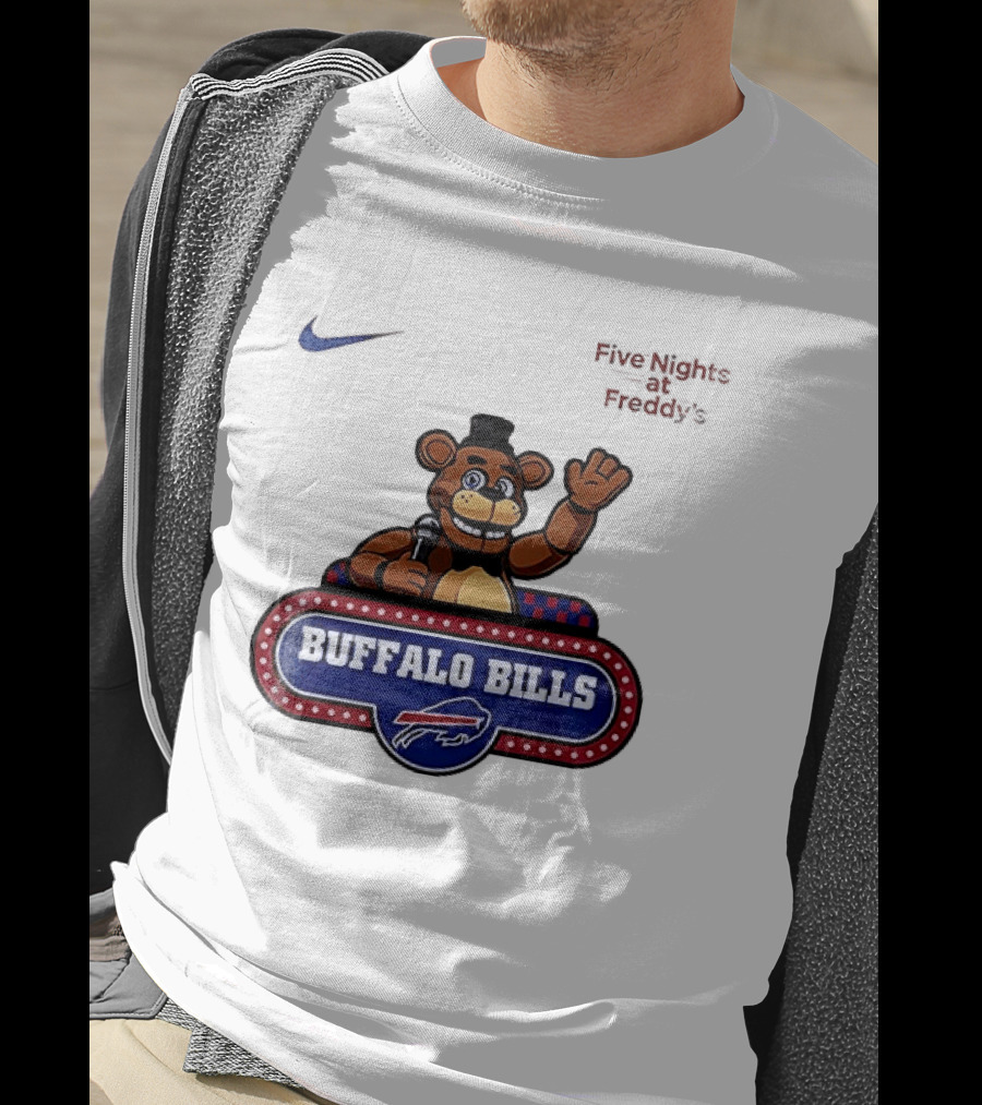 Buffalo Bills Five Nights At Freddy's Freddy Fazbear Collaboration T-Shirt