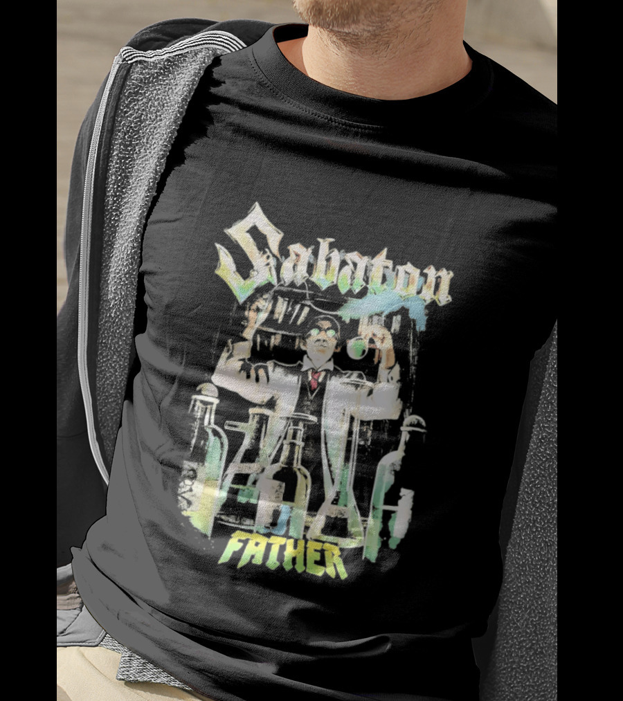 Sabaton Father Scientist With Beakers And Test Tubes T-Shirt