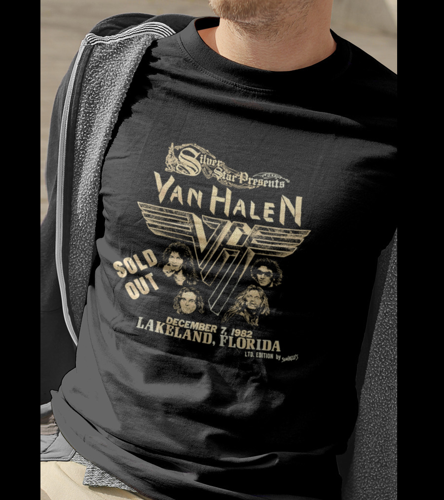Silver Star Presents Van Halen December 7 1982 Sold Out Lakeland Florida Vintage 1982 Ltd Edition T-Shirt