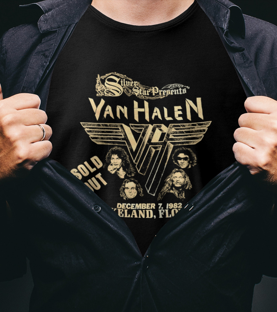 Silver Star Presents Van Halen December 7 1982 Sold Out Lakeland Florida Vintage 1982 Ltd Edition T-Shirt