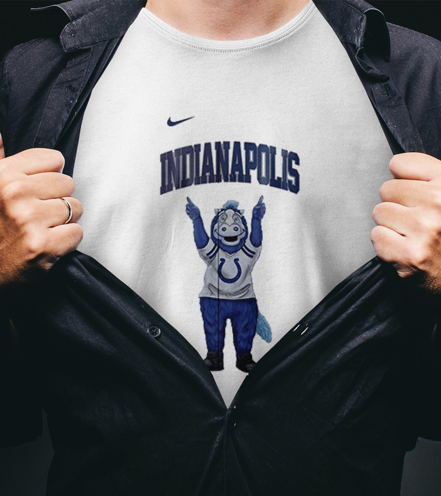 Indianapolis Colts Mascot Blue Celebrating Teacher Appreciation Month T-Shirt