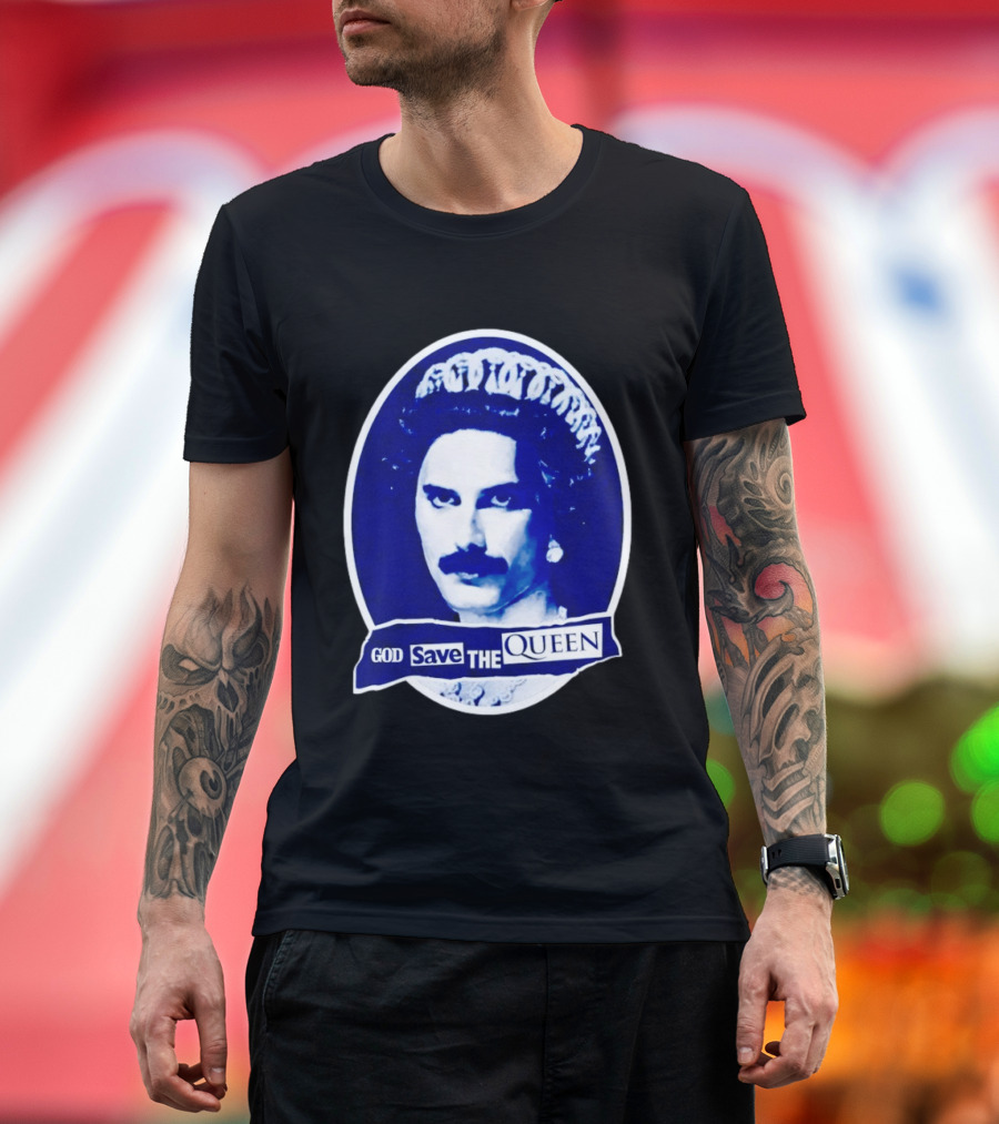 God Save The Queen Freddy Mercury Regal Punk Icon Sticker T-Shirt