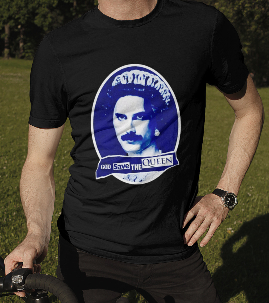 God Save The Queen Freddy Mercury Regal Punk Icon Sticker T-Shirt