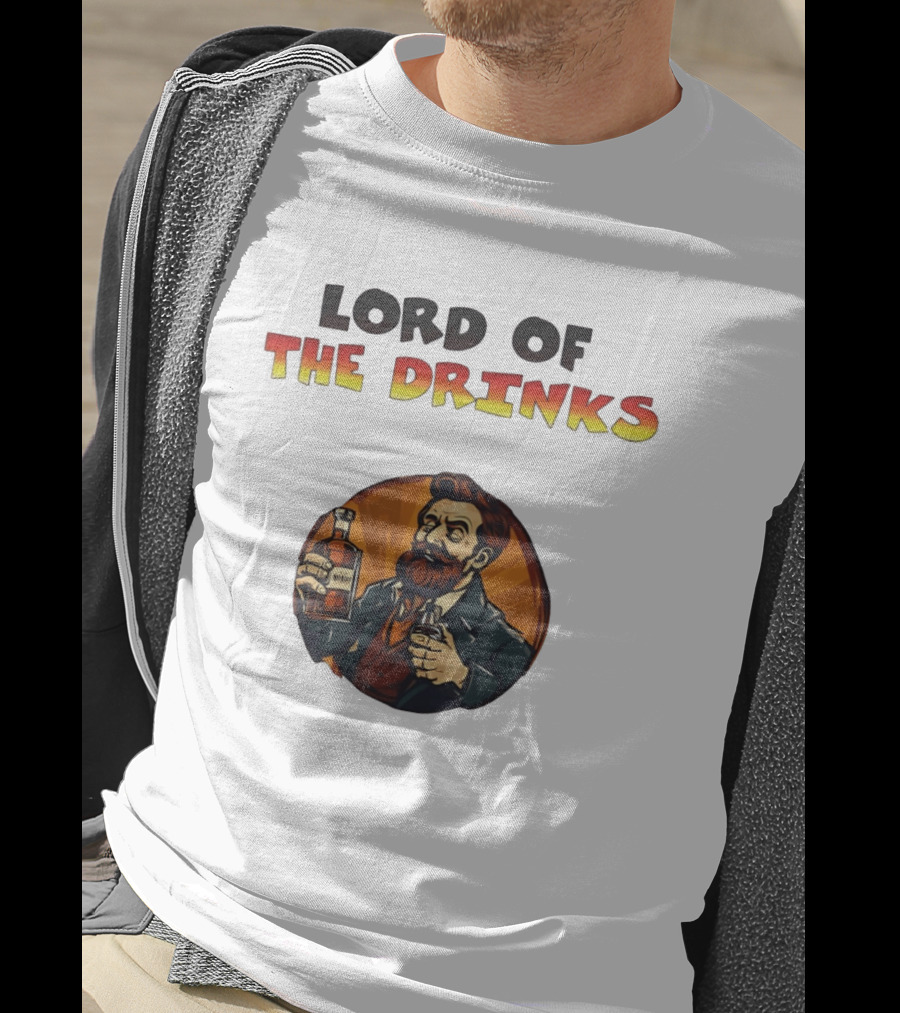 Lord Of The Drinks Whiskey Bearded Man T-Shirt