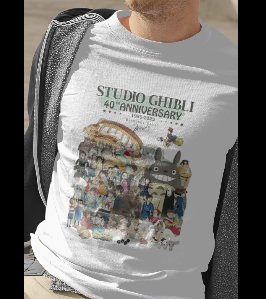 Studio Ghibli 40th Anniversary 1985 2025 Miyazaki Hayao Totoro Spirited Away Characters T-Shirt
