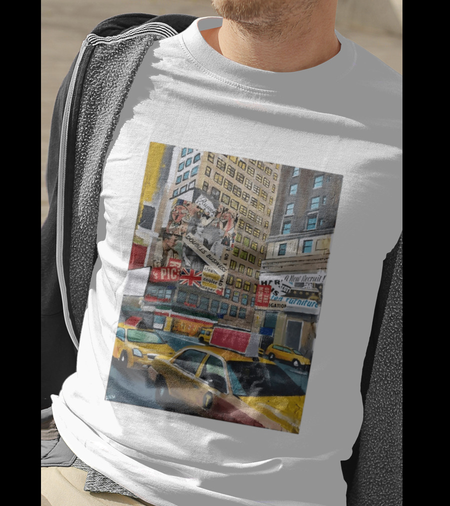 New York City Times Square Taxi Doubles Business British Flag T-Shirt