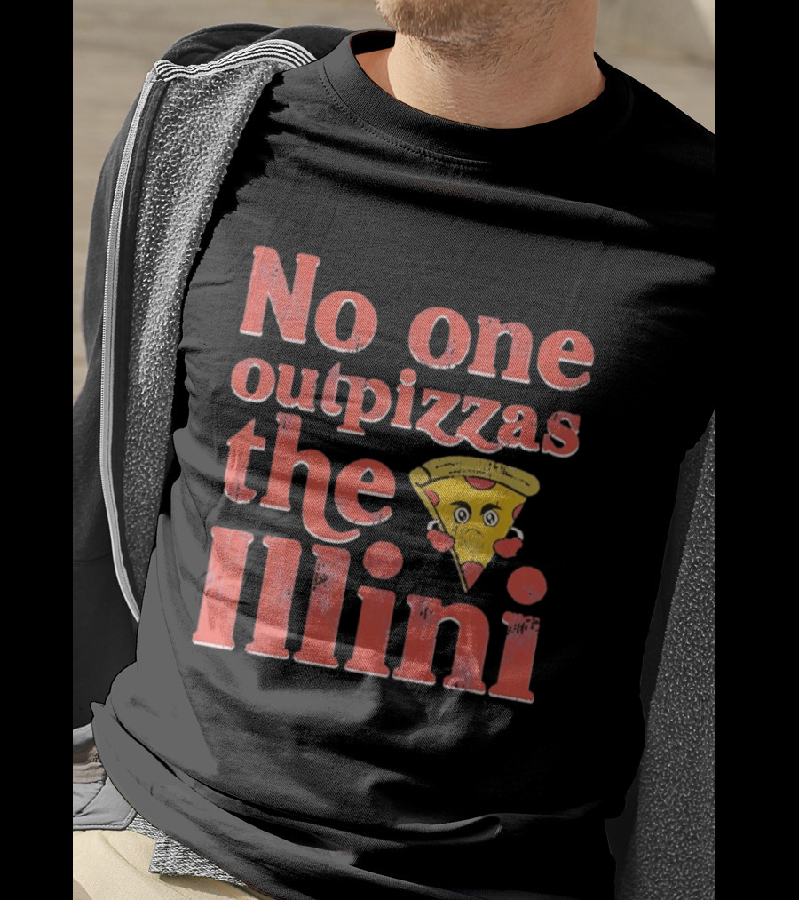 No One Outpizzas The Illini Pizza Face T-Shirt
