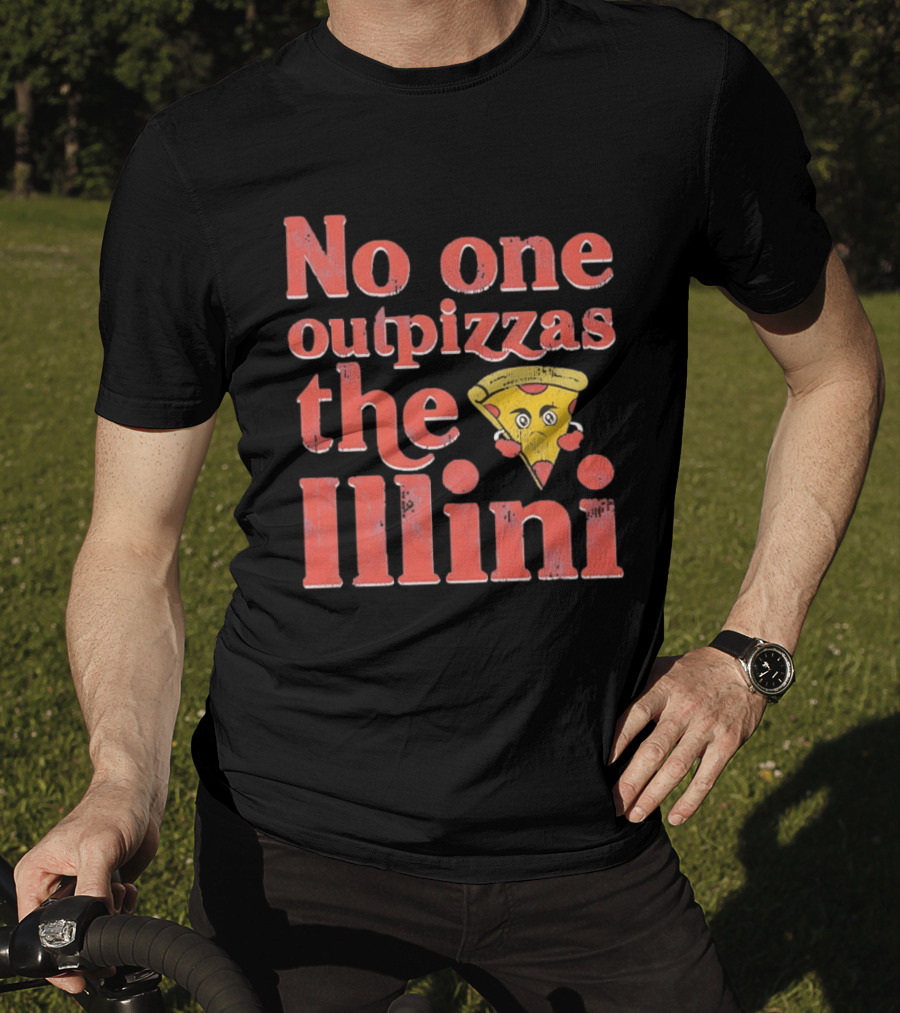 No One Outpizzas The Illini Pizza Face T-Shirt