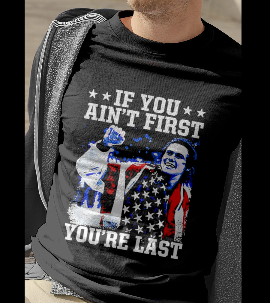 Jack Hughes If You Ain't First You're Last 2026 Winter Olympics USA Flag Victory T-Shirt