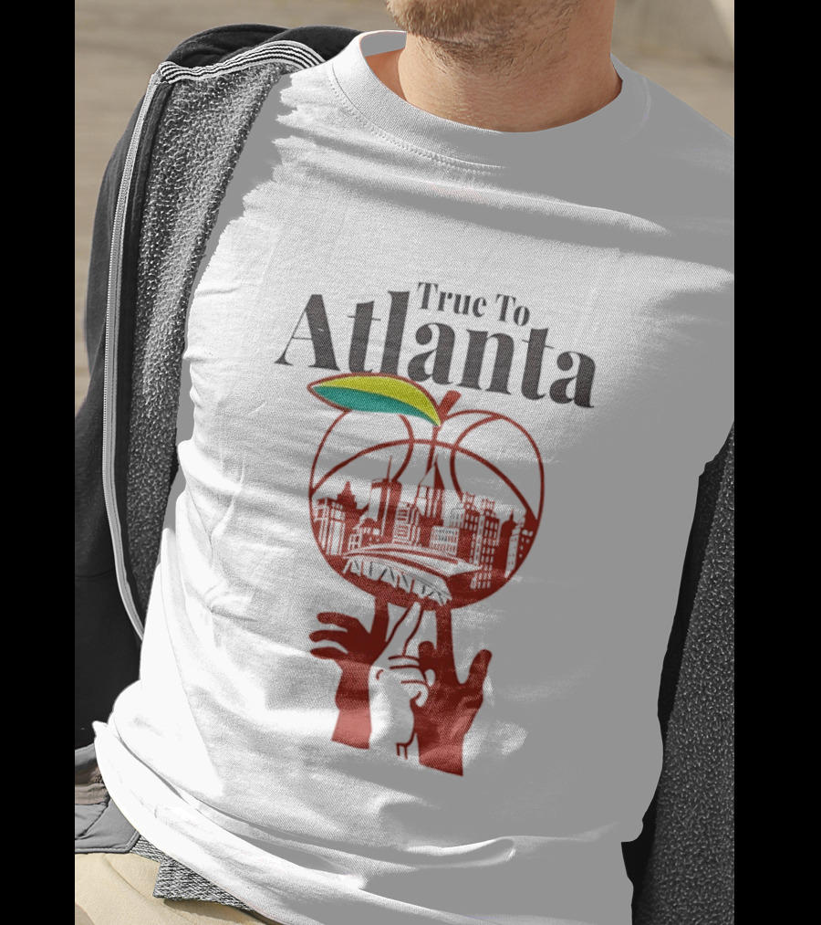 True To Atlanta Apple Skyline Basketball City Skyline T-Shirt