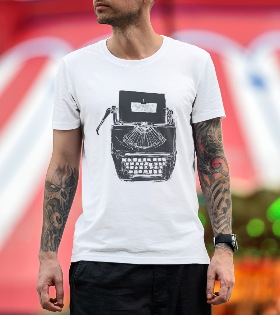 Typewriter Paragraph Planet Book Lovers Novelists Retro Writer Aesthetic T-Shirt