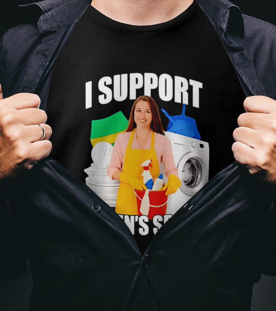 I Support Women's Sports Meme Cleaning Lady Laundry Humor T-Shirt
