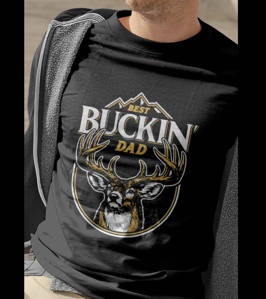 Best Buckin' Dad Deer Antlers Mountain T-Shirt