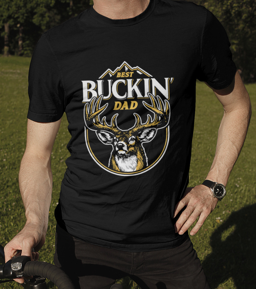 Best Buckin' Dad Deer Antlers Mountain T-Shirt