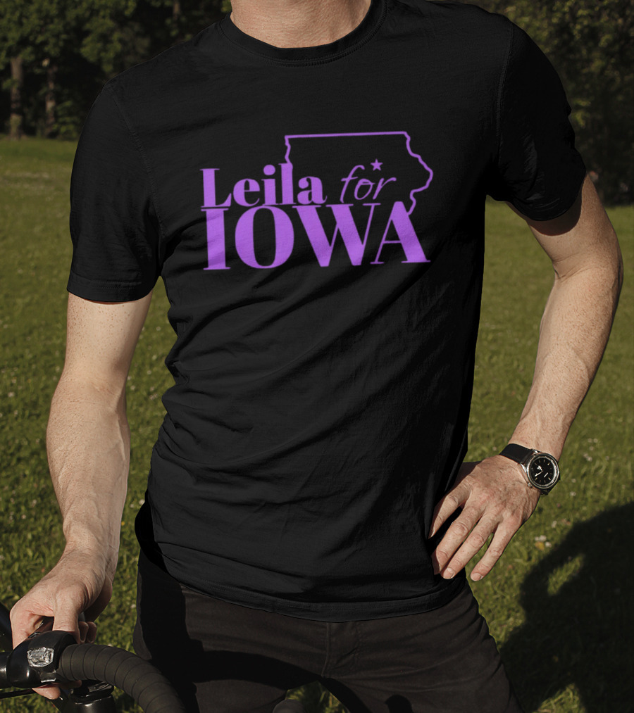 Leila For Iowa With Iowa State Outline And Star T-Shirt