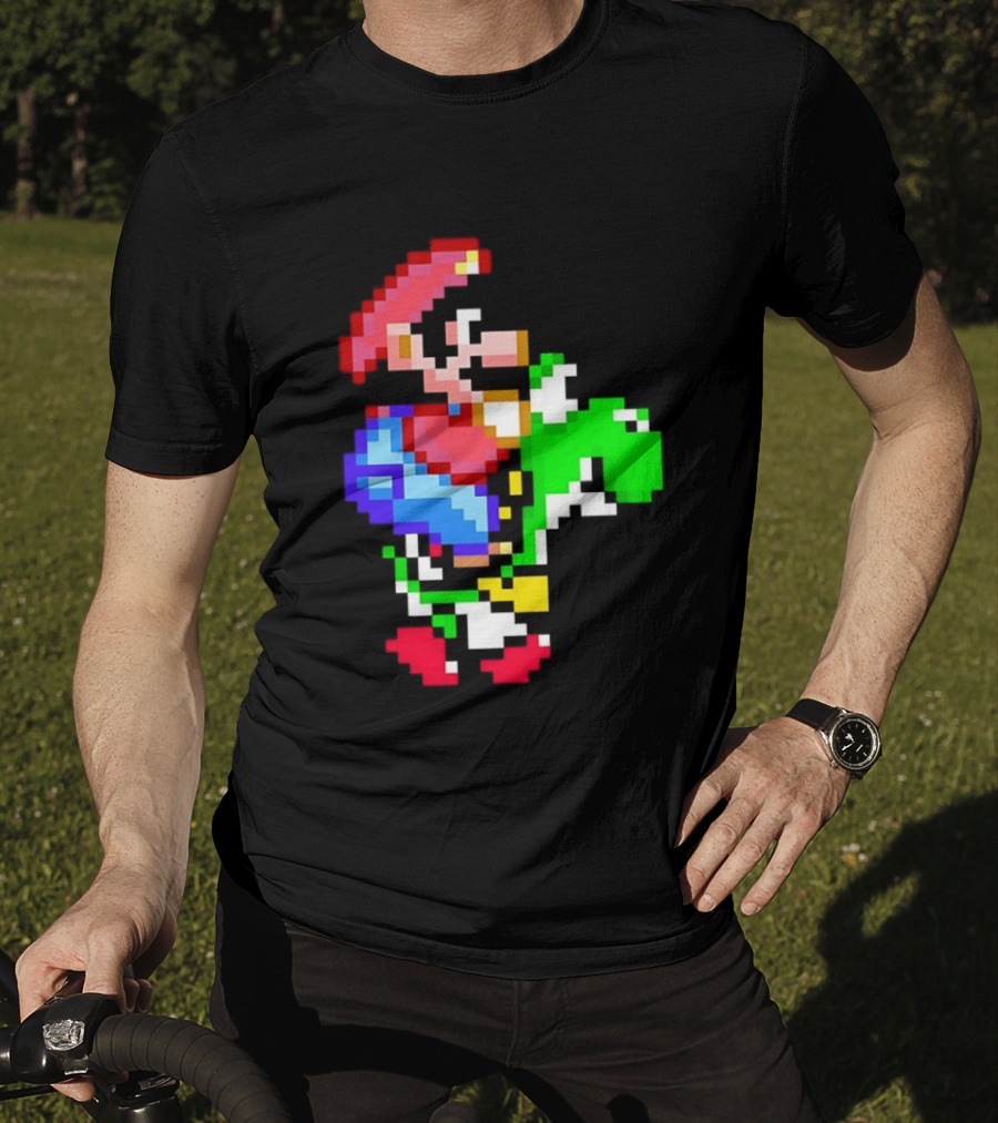 Mario And Yoshi Super Mario World Pixel T-Shirt