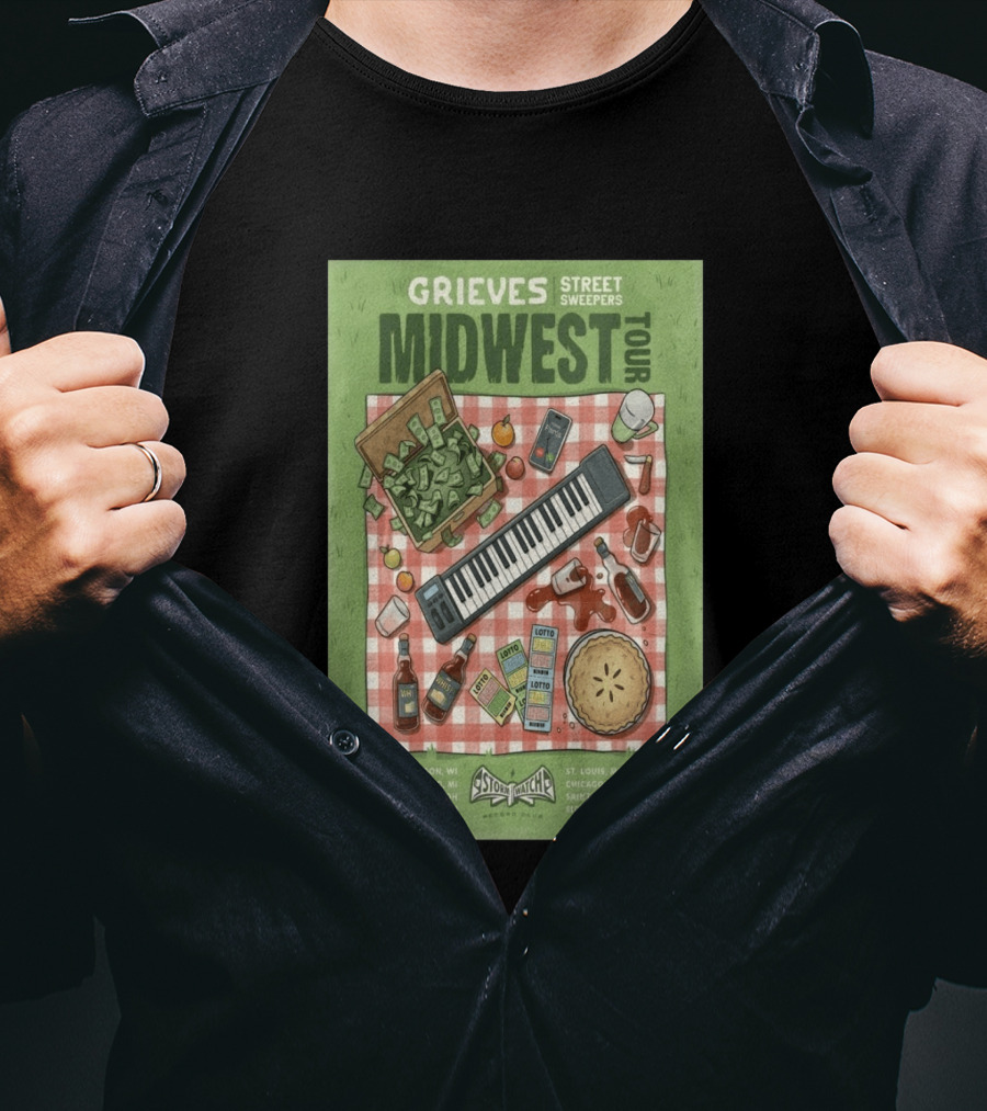 Grieves Midwest Tour Street Sweepers Storm Records 2026 Keyboard Picnic T-Shirt