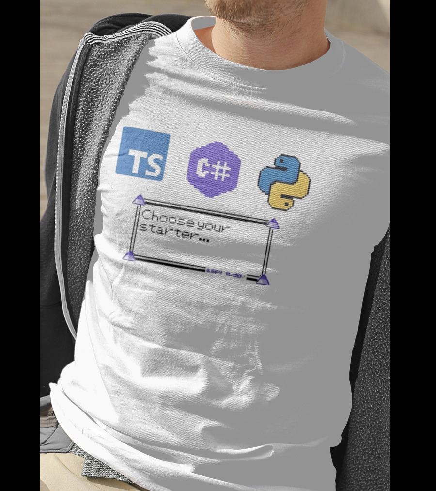 Choose Your Starter TS C# Python Pixel T-Shirt