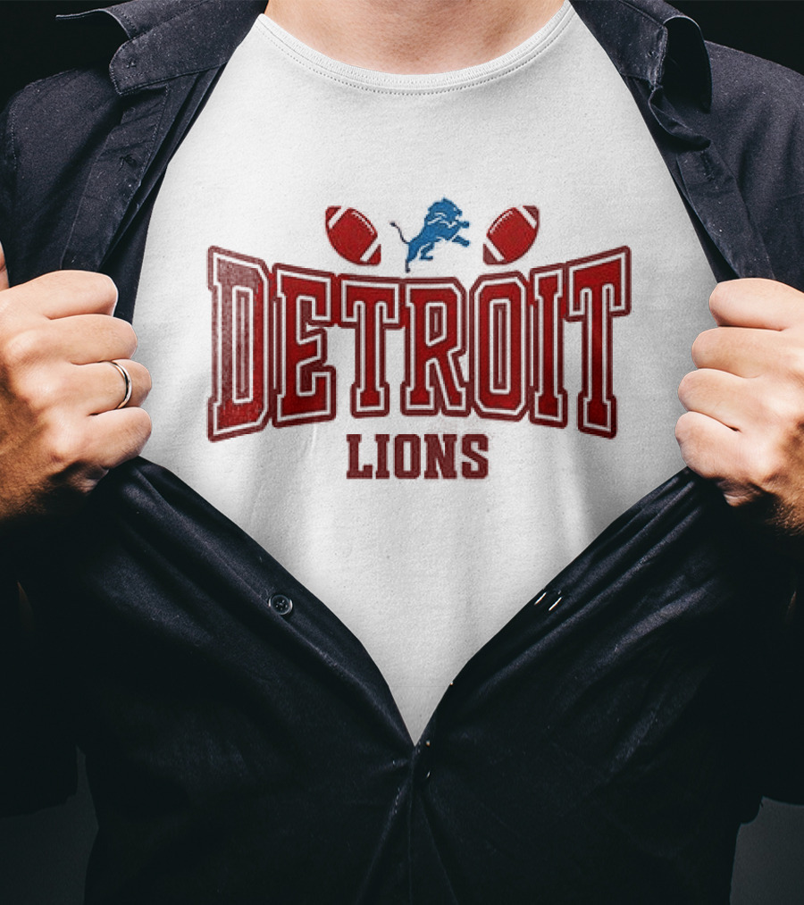 Detroit Lions My Heart Belongs Valentine's Day T-Shirt
