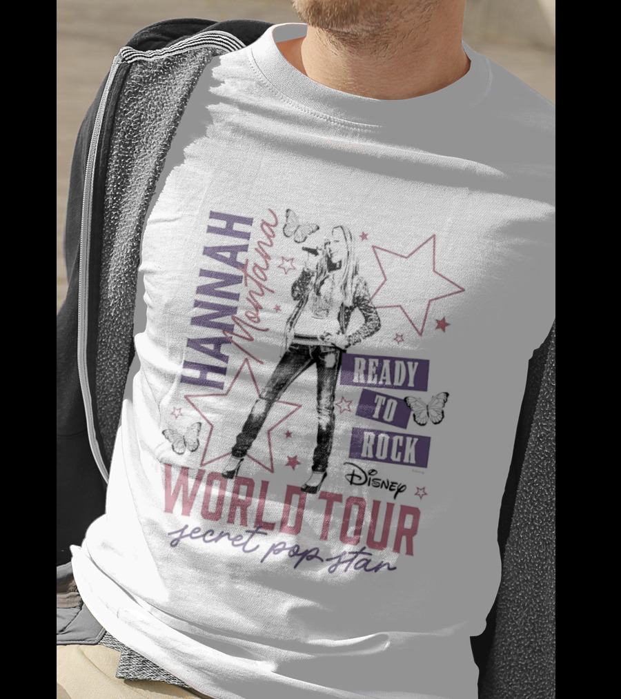 Hannah Montana Ready To Rock World Tour Secret Pop Star T-Shirt
