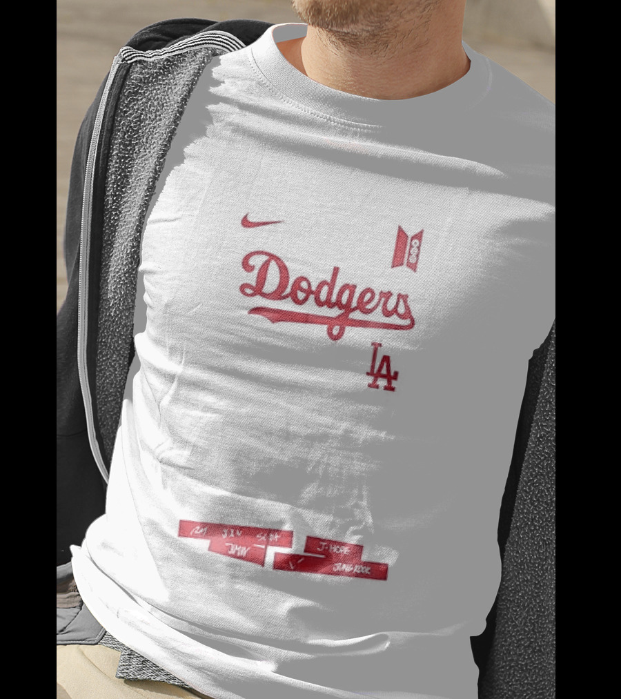 Los Angeles Dodgers BTS World Tour Tracklist Collaboration T-Shirt