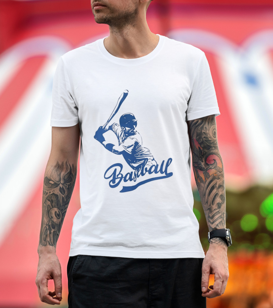 Middle Tennessee Blue Raiders Baseball Player Batting Action T-Shirt