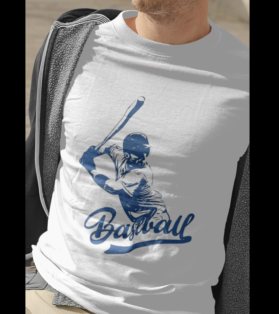 Middle Tennessee Blue Raiders Baseball Player Batting Action T-Shirt