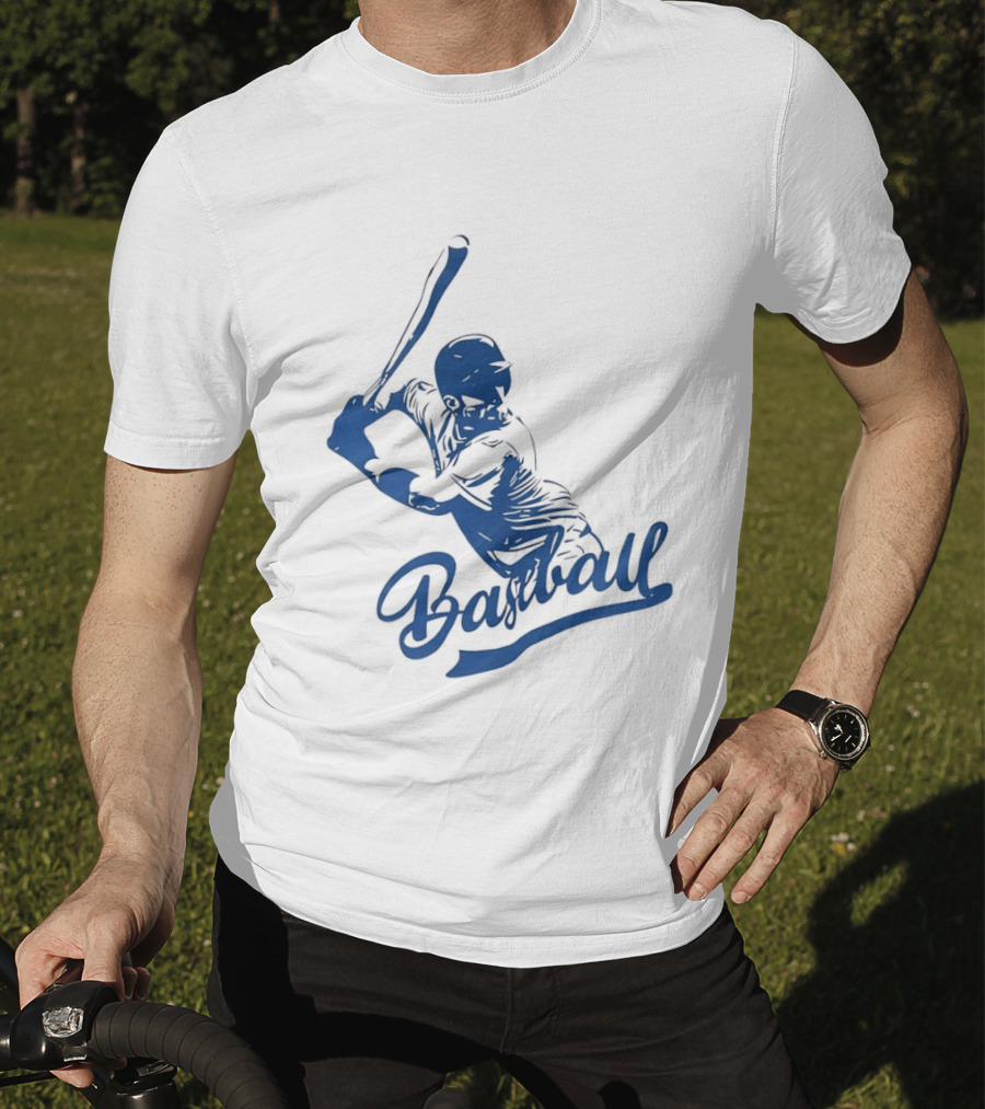 Middle Tennessee Blue Raiders Baseball Player Batting Action T-Shirt