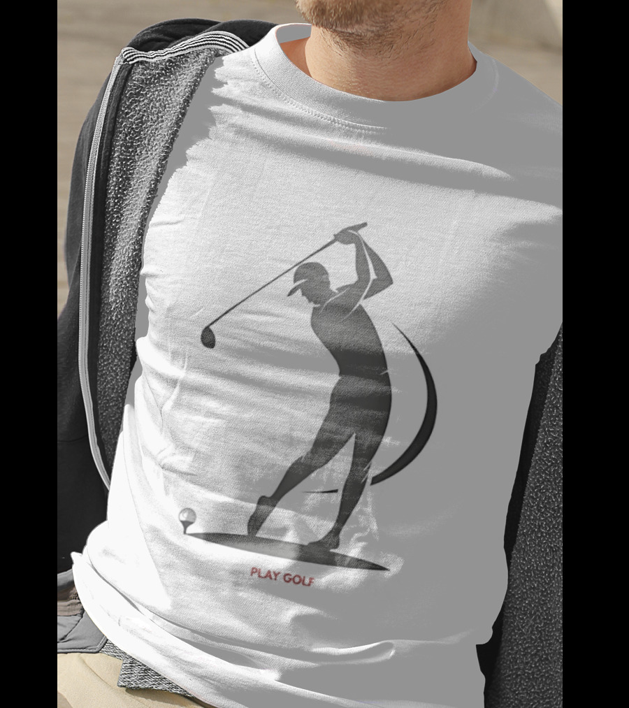 Play Golf Silhouette Of Man Swinging Club T-Shirt