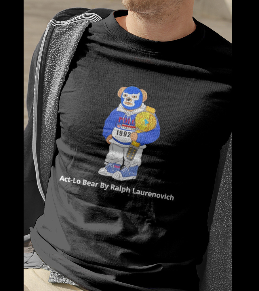 Polo Stadium 1992 Bear By Ralph Laurenovich With Wrestling Championship Belt T-Shirt