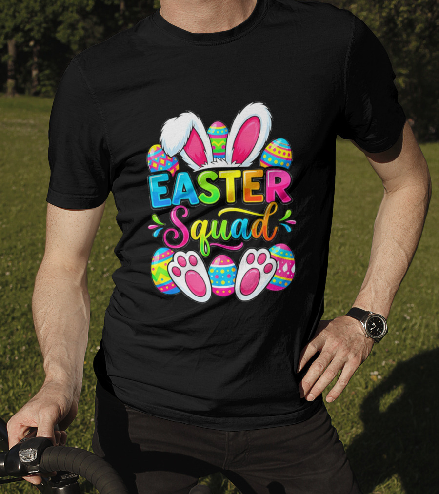 Easter Squad Bunny Ears Colorful Egg Hunt Matching Family 2026 T-Shirt