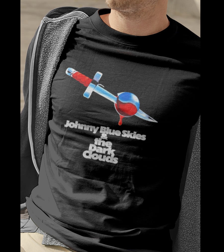 Johnny Blue Skies And The Dark Clouds Mutiny After Midnight Sword And Blood Drop T-Shirt