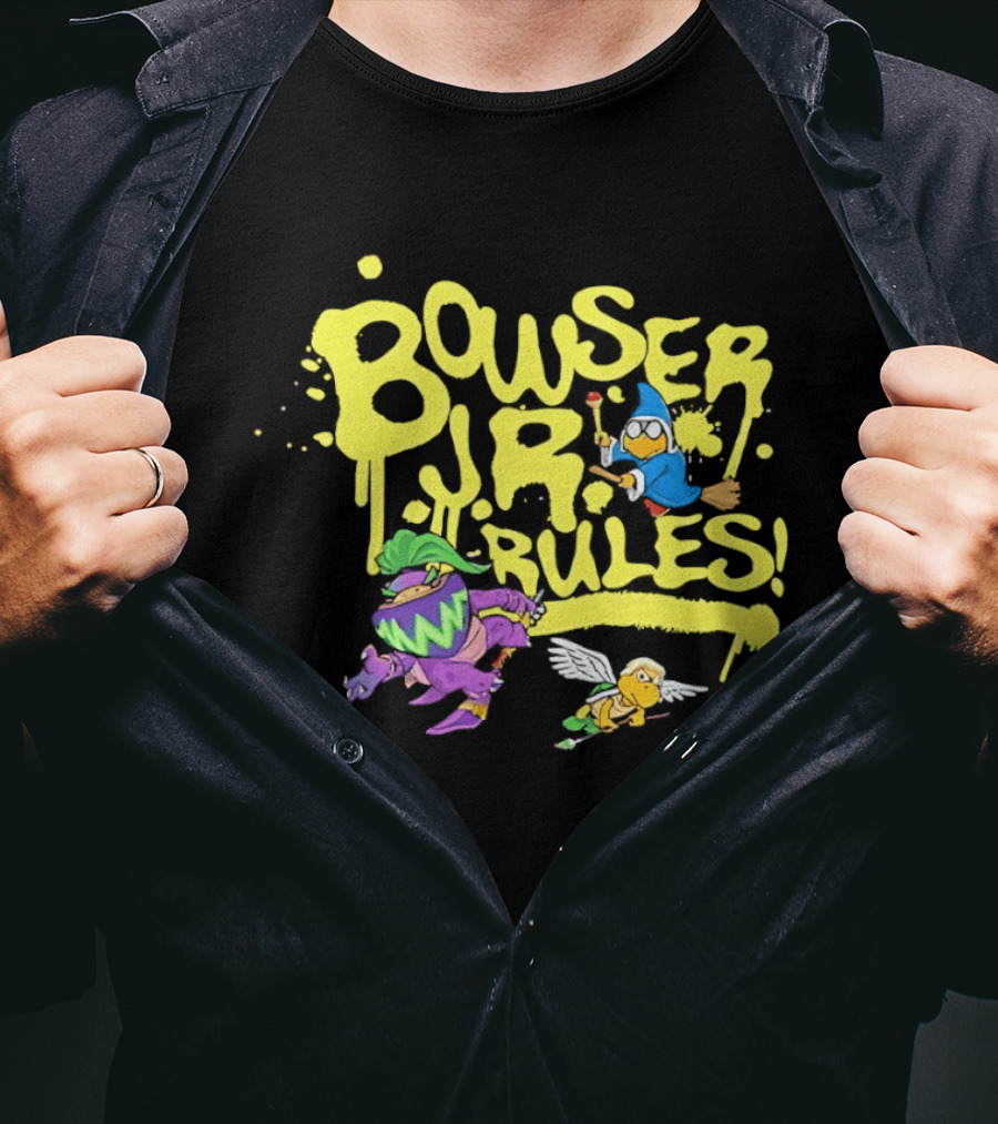 Bowser Jr Kamek And Paratroopa Bowser Jr Rules Mario Gaming Characters T-Shirt
