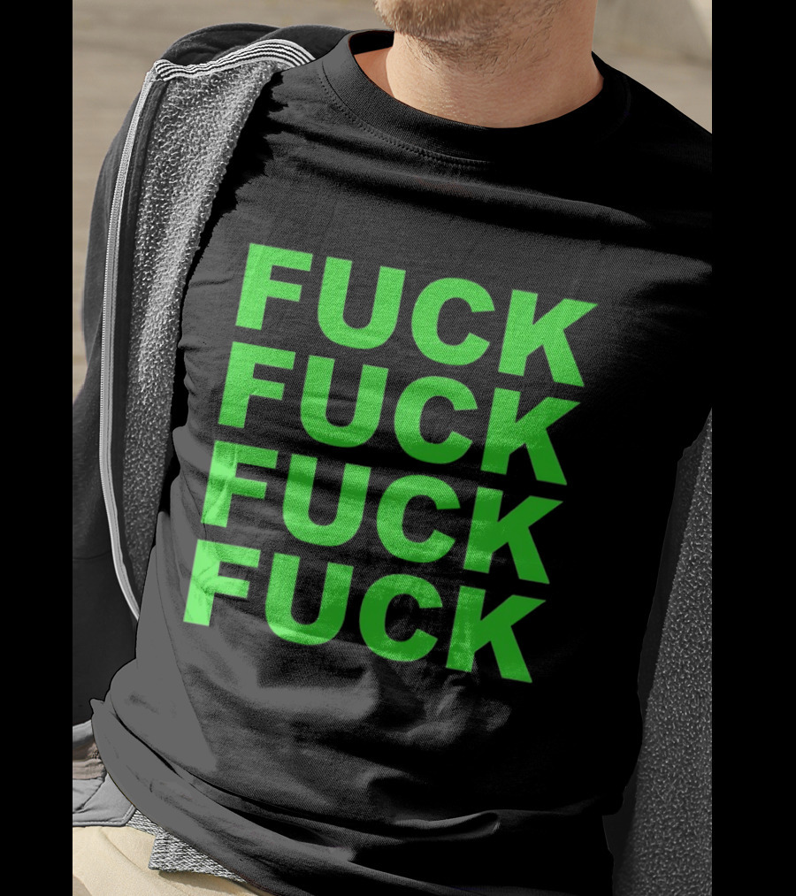 F<strong>* F</strong>* F<strong>* F</strong>* Repeated Bold Neon Green T-Shirt