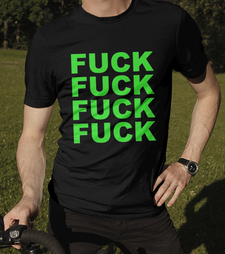 F<strong>* F</strong>* F<strong>* F</strong>* Repeated Bold Neon Green T-Shirt