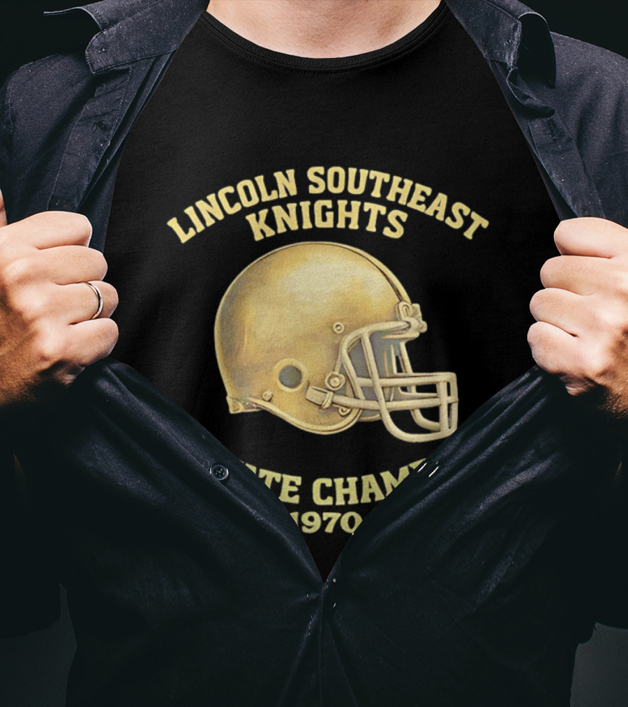 Lincoln Southeast Knights State Champs 1970 Helmet T-Shirt