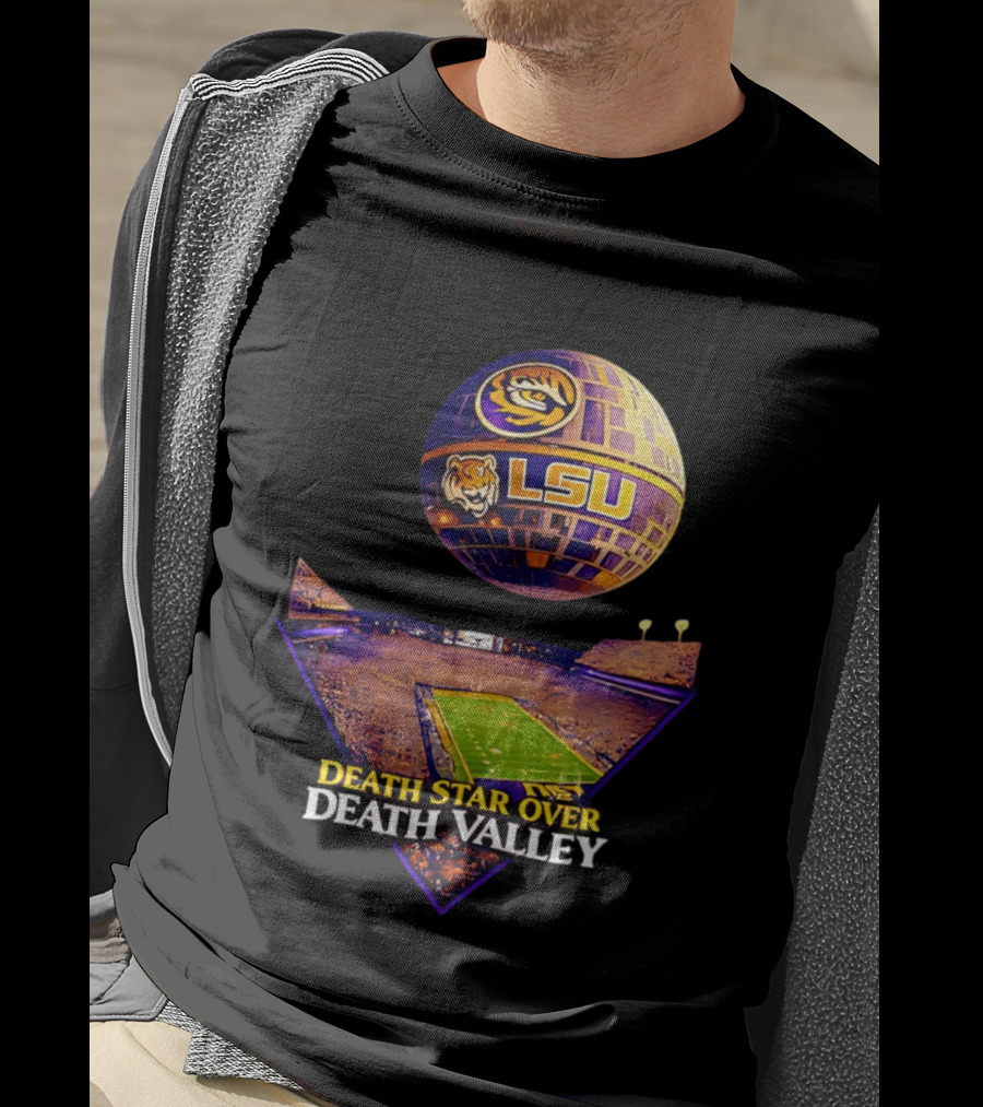 LSU Tigers Death Star Over Death Valley Stadium LSU T-Shirt
