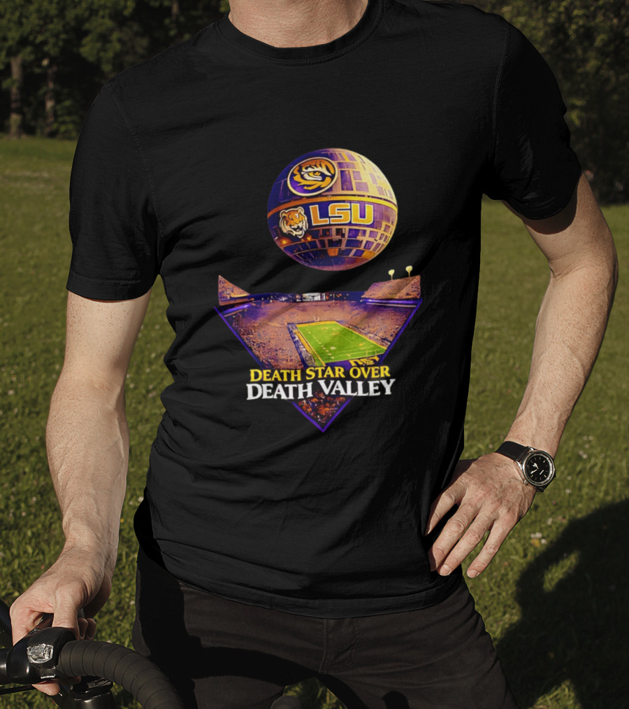 LSU Tigers Death Star Over Death Valley Stadium LSU T-Shirt