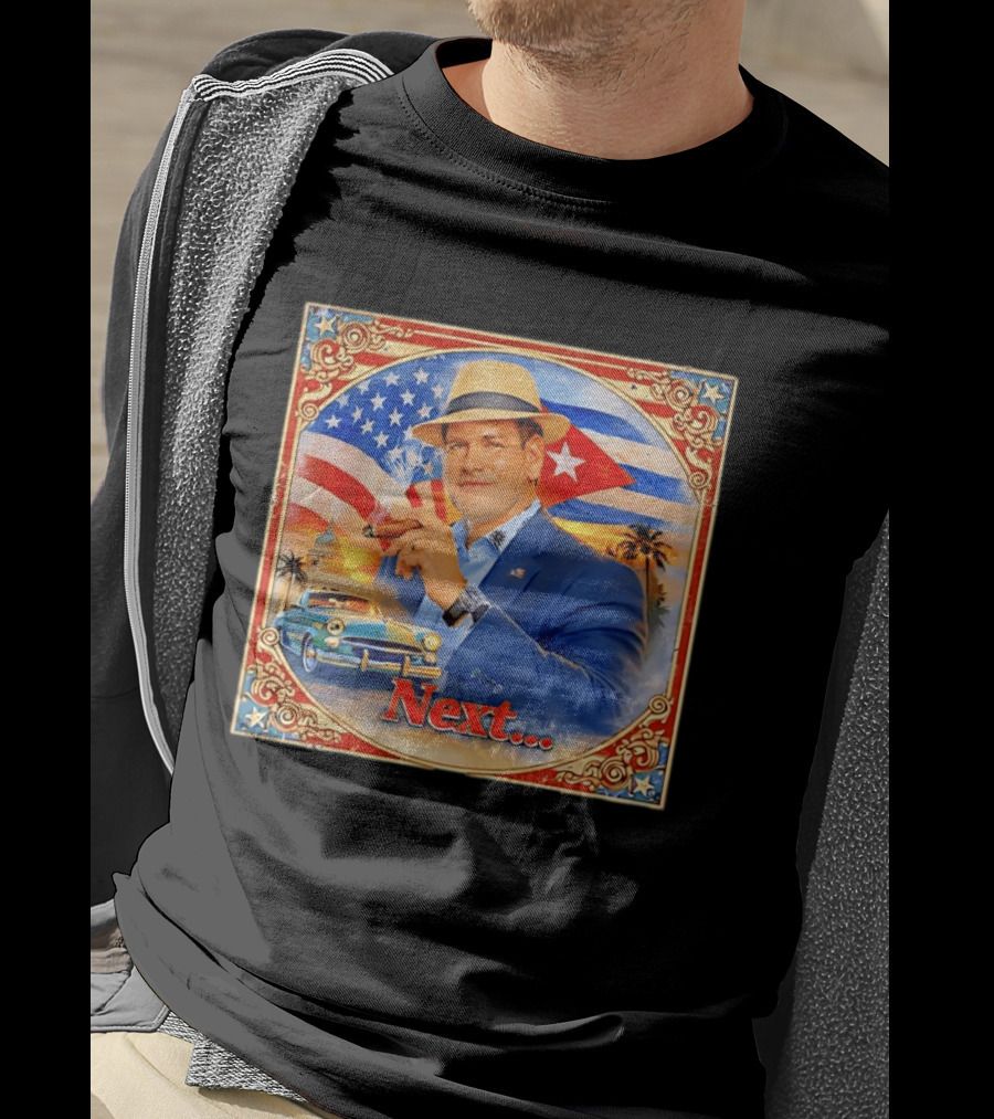 Next USA Cuban Cigar American Flag Man T-Shirt