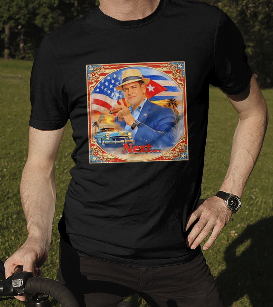 Next USA Cuban Cigar American Flag Man T-Shirt