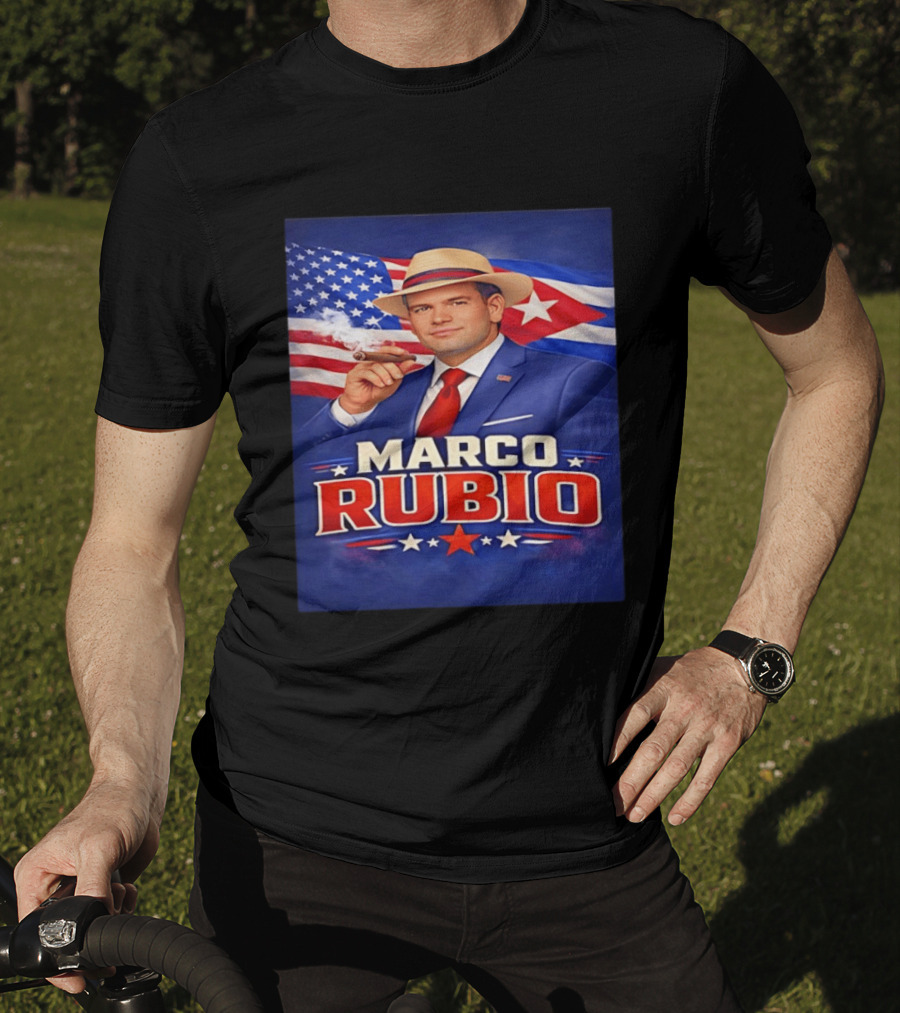 Marco Rubio Cigar USA American Cuban Flag T-Shirt