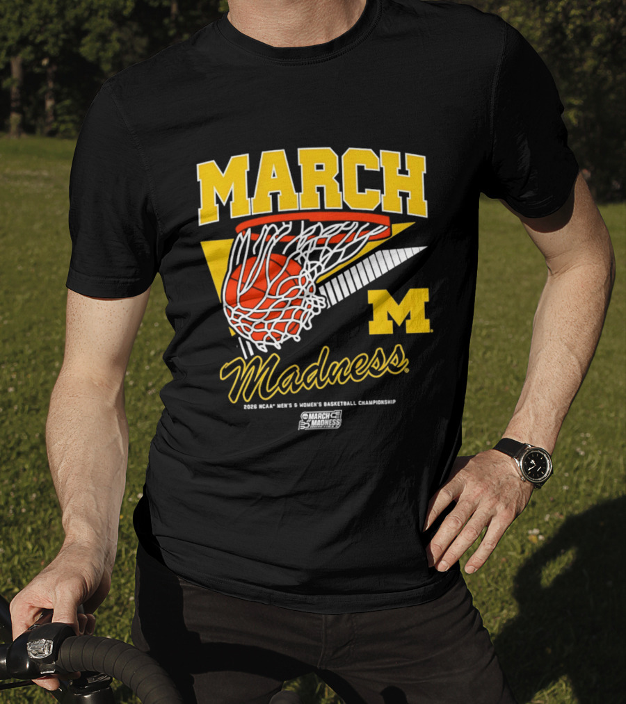 Michigan Wolverines March Madness MBB & WBB 2026 Basketball Championship Swish T-Shirt