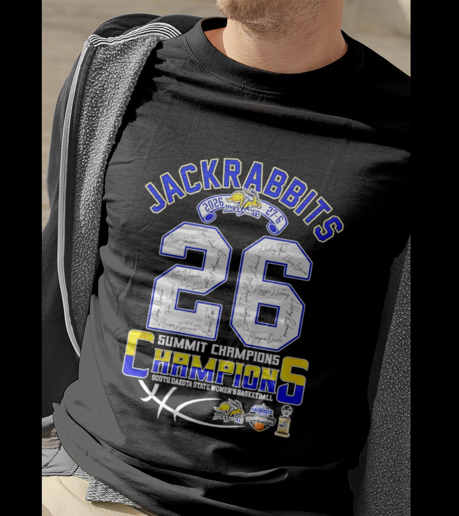 Jackrabbits Summit League Champions 2026 27 6 Score Signature Edition T-Shirt