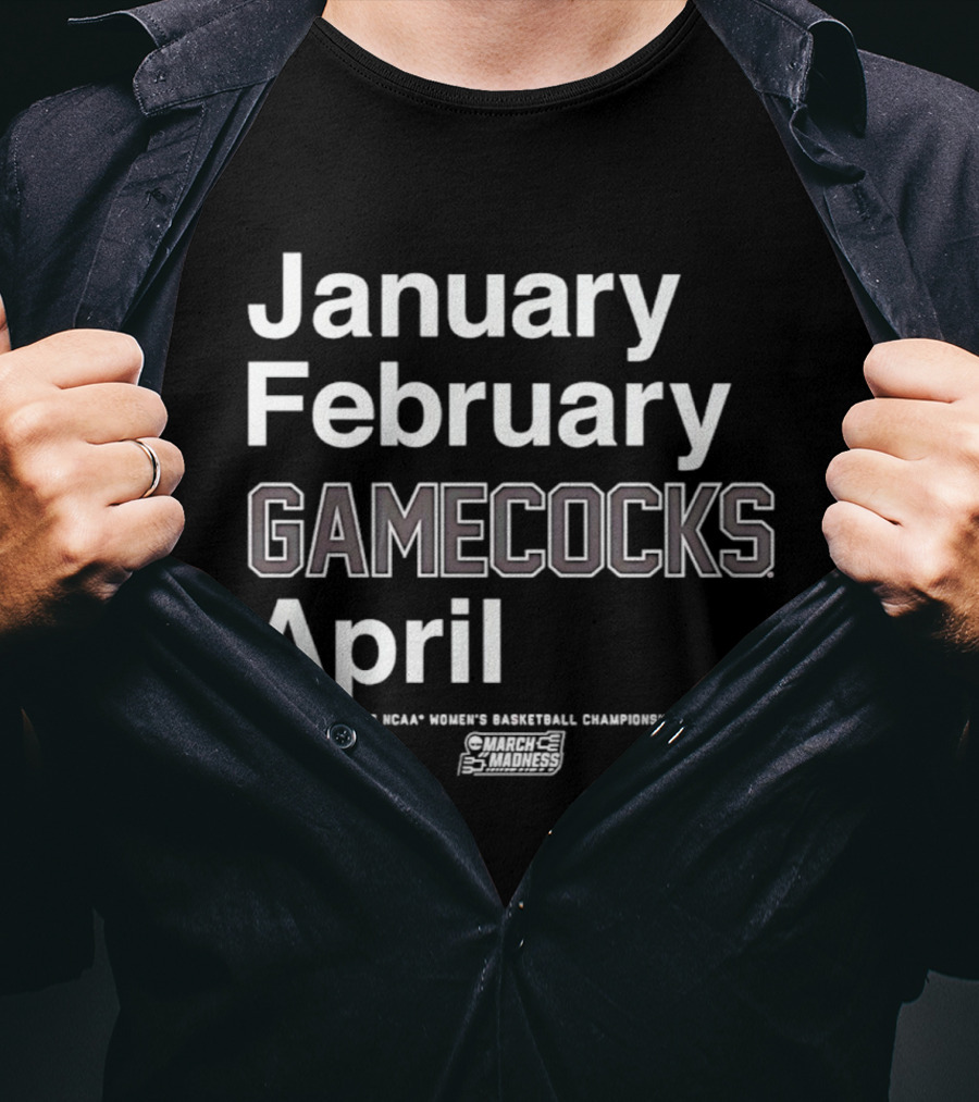 January February Gamecocks April NCAA Women's Basketball Championship 2026 T-Shirt