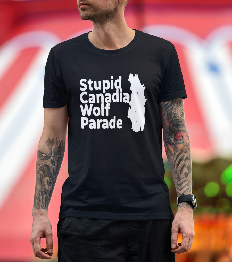 Stupid Candia Wolf Parade White Text With Wolf T-Shirt