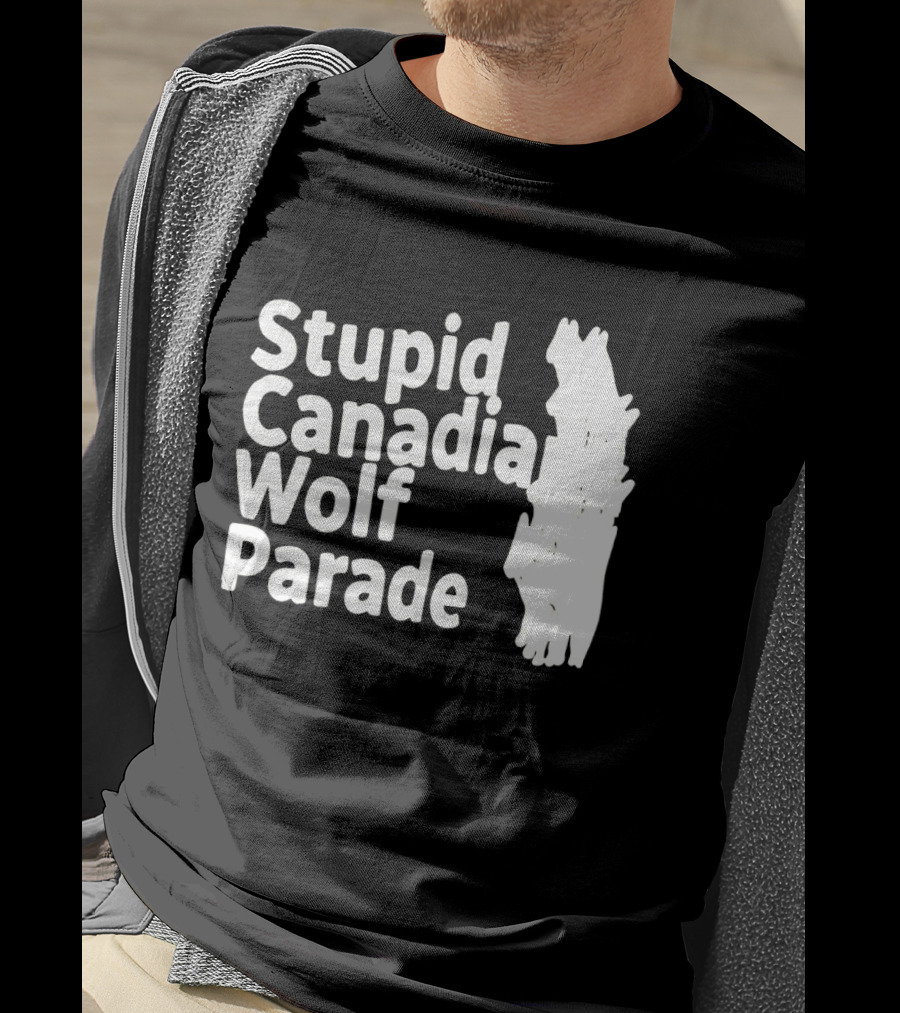 Stupid Candia Wolf Parade White Text With Wolf T-Shirt
