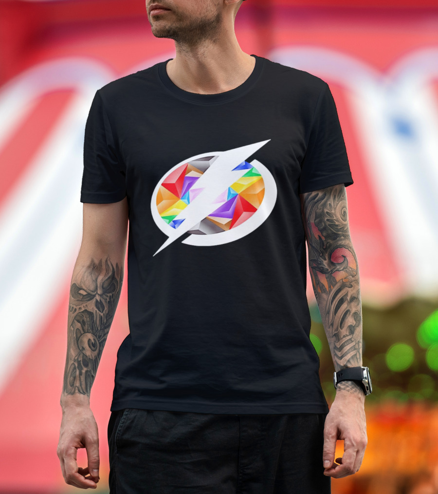 Tampa Bay Lightning Rainbow Pride Lightning Bolt T-Shirt