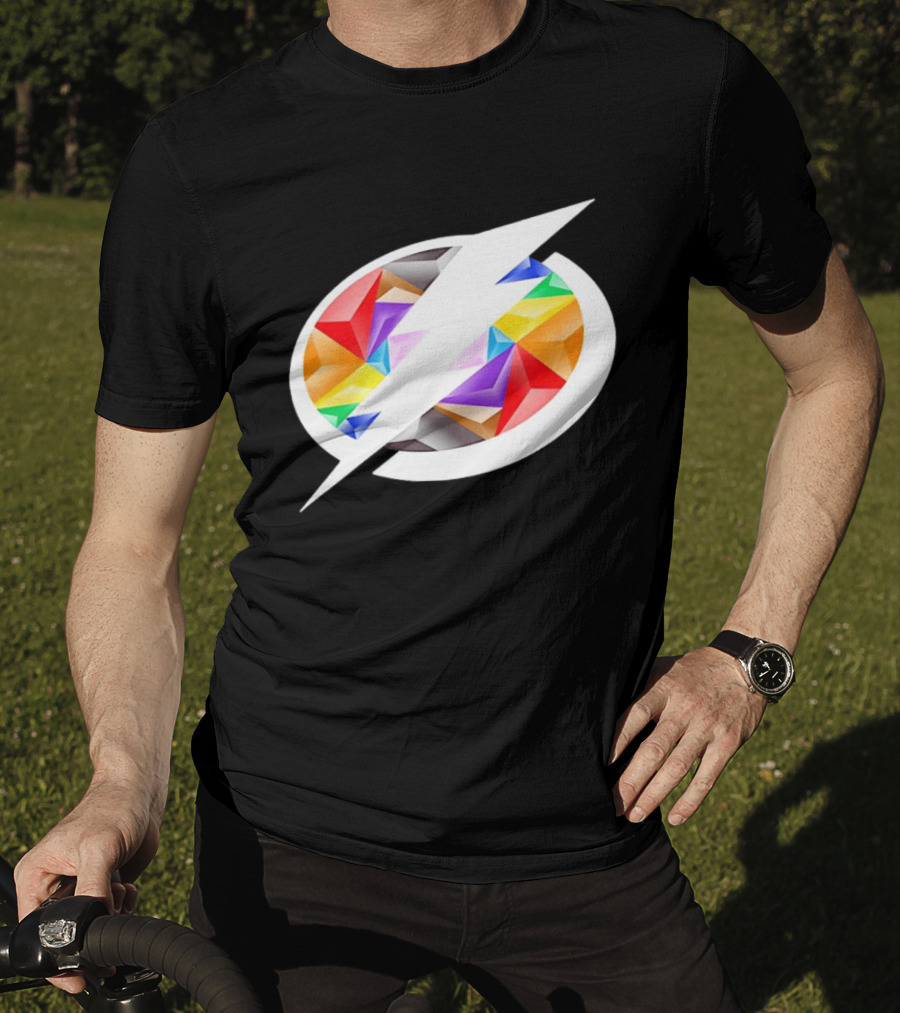 Tampa Bay Lightning Rainbow Pride Lightning Bolt T-Shirt