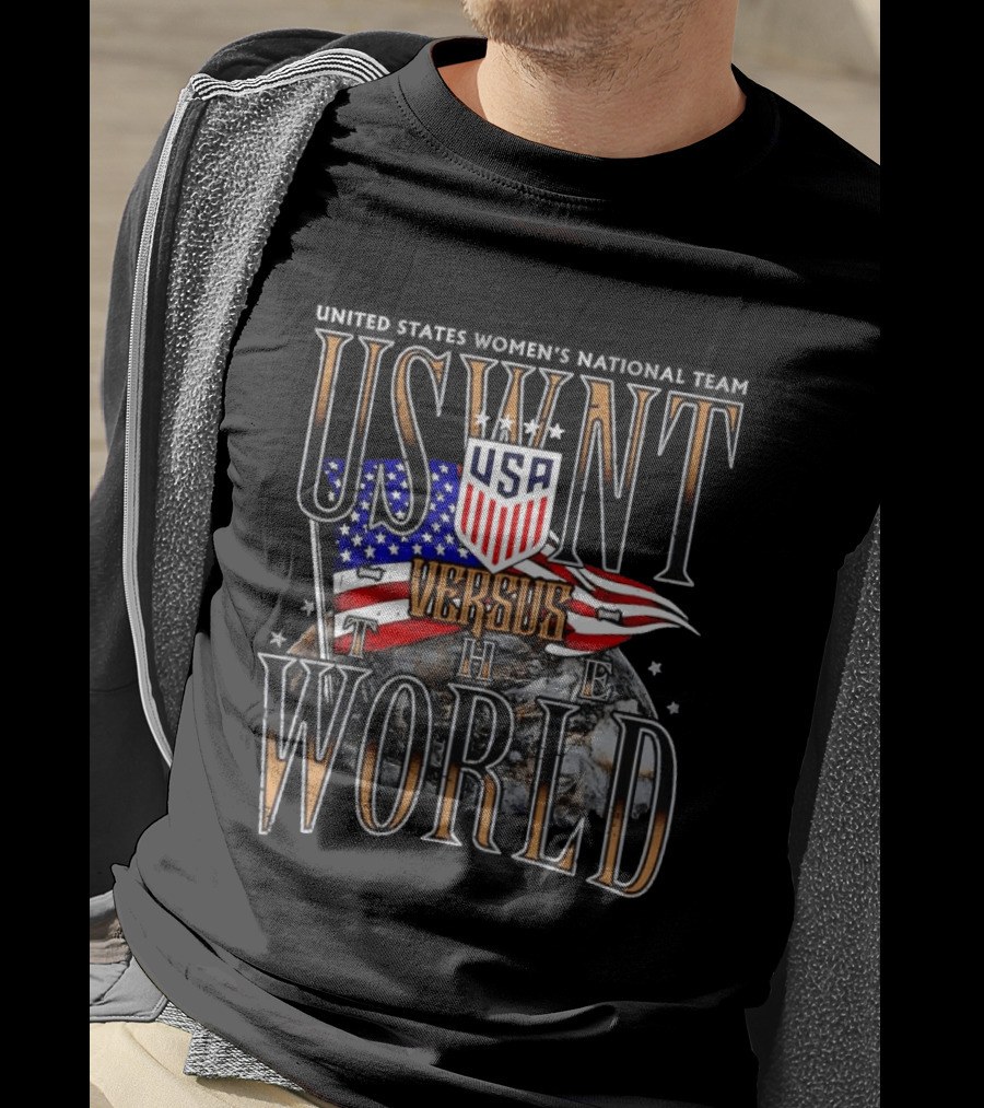 USWNT USA Versus The World Flag T-Shirt
